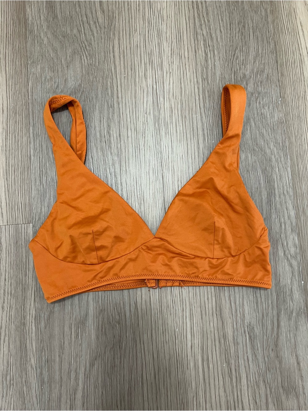 ZARA Orange Bikini Top Size Small Triangle Bralette Swim Top